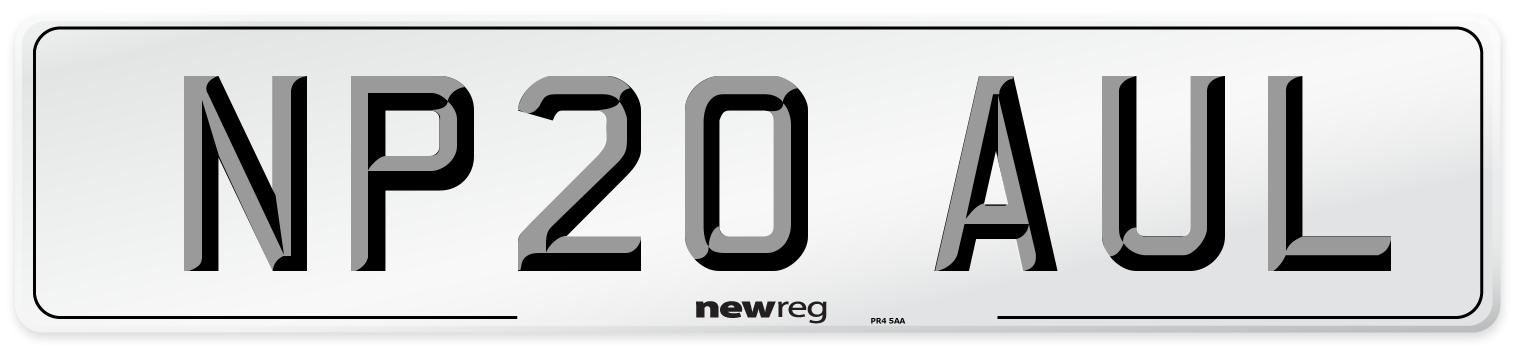 NP20 AUL Number Plate from New Reg